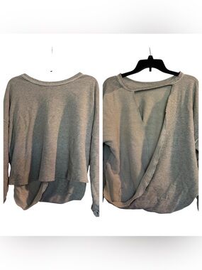 💙Vici Women’s Gray Open-Back Casual Slouchy Oversized Sweatshirt | L